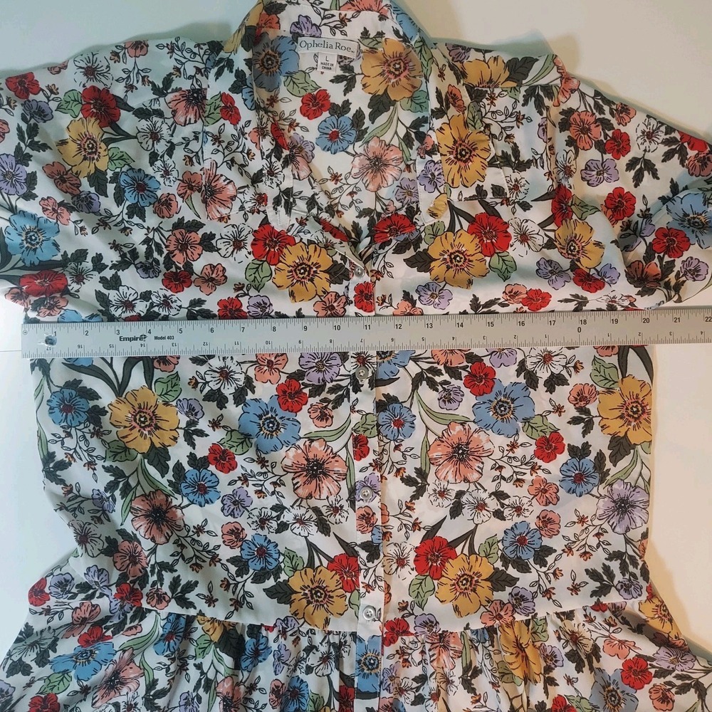 Ophelia Roe Womens L Button Up Top Boho Floral Whimsical‎ - Picture 4 of 6
